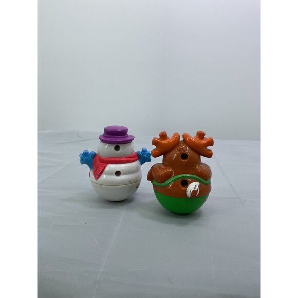Playskool Hasbro Reindeer & Snowman Weeble Wobble Action Figures - Picture 2 of 2